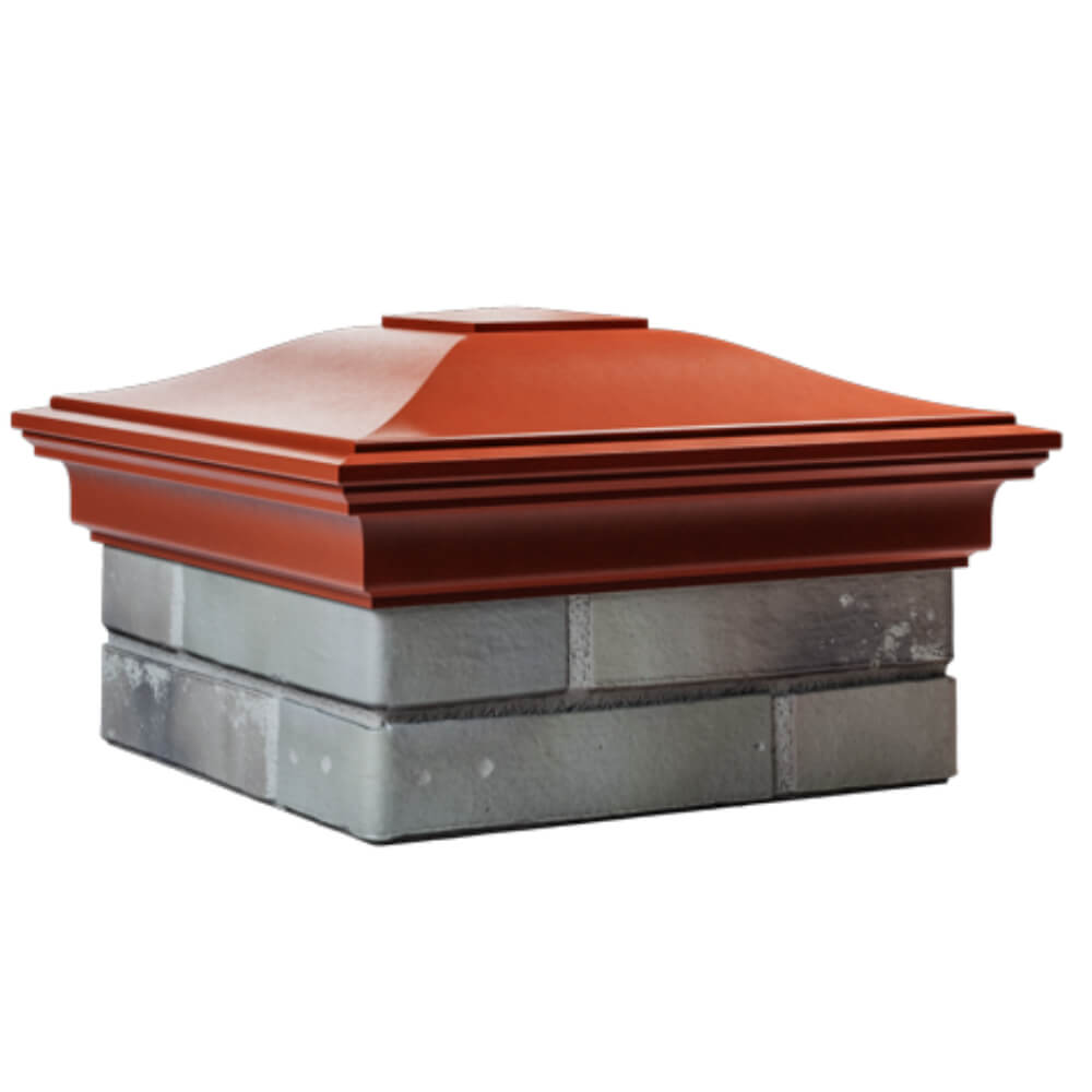 Колпак Zking Монблан Красный на столб 1.5х1.5 кирпича (385х385мм)